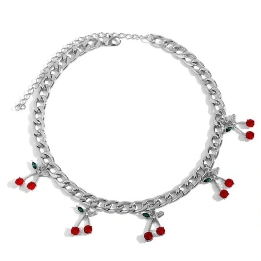 3/$30 🤍 Rhinestone Cherry Choker - Picture 2 of 2